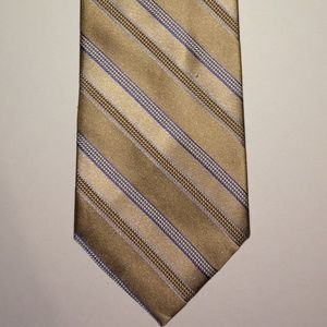 Michael Kors Tie | Cream & Gold Stripes